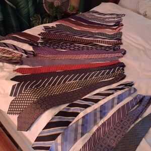 Assorted Men’s Neckties — Blue, Red, Brown & Purple Mix